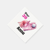 ゴルフ30thバースデーパーTee女性ピンクをテーマにした スタンダードカクテルナプキン (角)