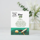 ゴルフ30th誕生日パーティーは日付カードを保存 ポストカード (スタンド正面)