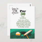 ゴルフ30th誕生日パーティーは日付カードを保存 ポストカード (正面/裏面)