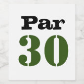 ゴルフ30th誕生日パーTeeパーティーと番号 ワインラベル (シングルラベル)