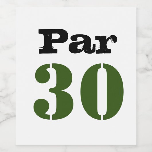 ゴルフ30th誕生日パーTeeパーティーと番号 ワインラベル (シングルラベル)