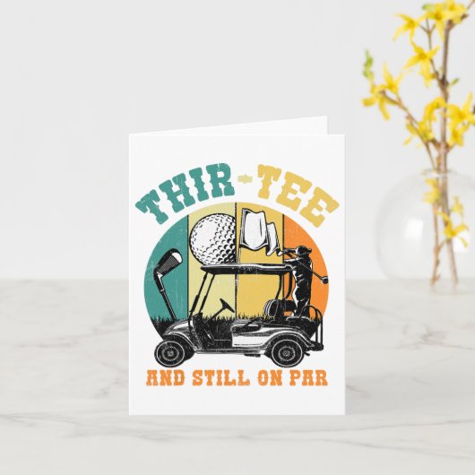 ゴルフ30th誕生日30まだパー30イおもしろいーで カード (黄色い花)