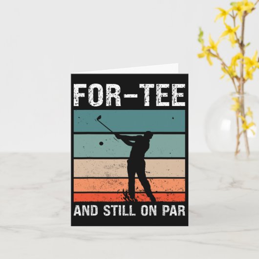 ゴルフ40歳の誕生日パーティー フォーティーでもまだパー カード (黄色い花)