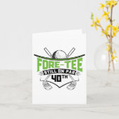 ゴルフ40歳の誕生日40歳で40おもしろい歳 カード (黄色い花)