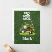 ゴルフ40thバースデーゴルファー生まれ素晴らしる年 ノートカード (正面/裏面インサイチュ)