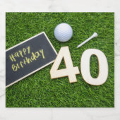 ゴルフ40th誕生日と単語ハッピーバースデーゴルファー スパークリングワインラベル (シングルラベル)