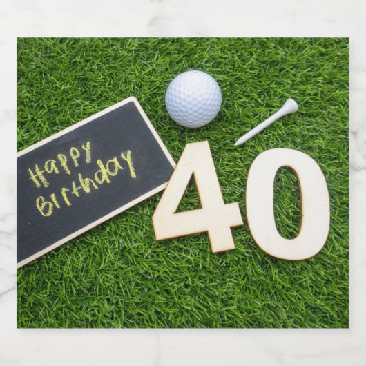 ゴルフ40th誕生日と単語ハッピーバースデーゴルファー スパークリングワインラベル (シングルラベル)