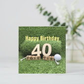 ゴルフ40th誕生日と番号とゴルフボールカード カード (スタンド正面)