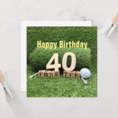 ゴルフ40th誕生日と番号とゴルフボールカード カード (正面/裏面インサイチュ)