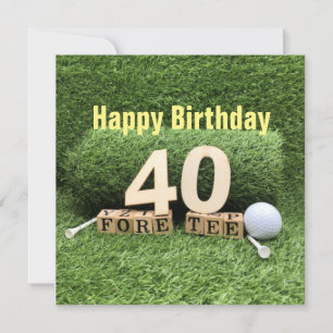 ゴルフ40th誕生日と番号とゴルフボールカード カード