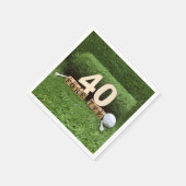 ゴルフ40th誕生日パーティーとゴルフボールとティー スタンダードカクテルナプキン (角)