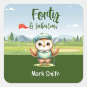 ゴルフ40th誕生日パーティーゴルファー誕生日 スクエアシール (正面)