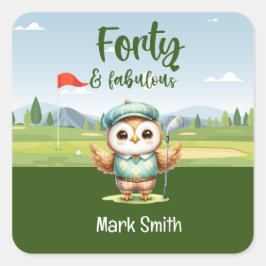 ゴルフ40th誕生日パーティーゴルファー誕生日 スクエアシール