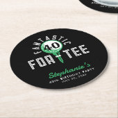 ゴルフ40th誕生日パーティーファンタスティックfor-Teeブラック ラウンドペーパーコースター (アングル)