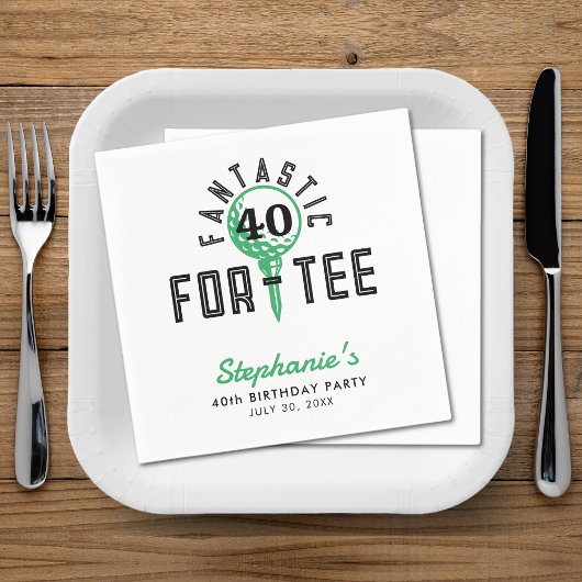 ゴルフ40th誕生日パーティーファンタスティックfor-Teeホワイト スタンダードカクテルナプキン