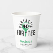 ゴルフ40th誕生日パーティーファンタスティックfor-Teeホワイト 紙コップ (正面)