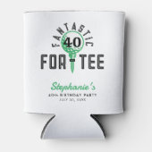 ゴルフ40th誕生日パーティーファンタスティックfor-Teeホワイト 缶クーラー (正面)