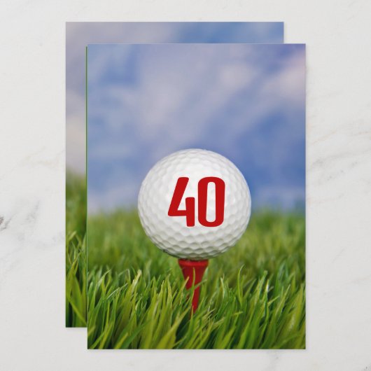 ゴルフ40th誕生日パーティー 招待状 (正面/裏面)