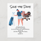 ゴルフ4th 7月Save the Date Independence Day ポストカード (正面)