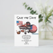 ゴルフ4th 7月Save the Date Independence Day ポストカード (スタンド正面)