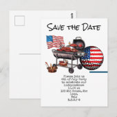 ゴルフ4th 7月Save the Date Independence Day ポストカード (正面/裏面)