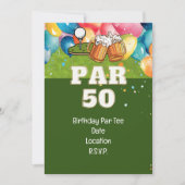 ゴルフ50歳の誕生日 ゴルフとビール 招待状 (正面)