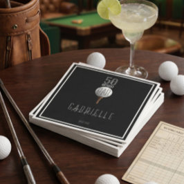 ゴルフ50歳の誕生日 ゴルファーの節目 エレガントなパーティー スタンダードカクテルナプキン