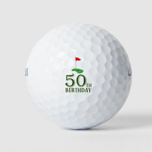 ゴルフ50番誕生日ゴルフの旗で ゴルフボール (正面)