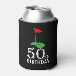 ゴルフ50番誕生日ゴルフの旗で 缶クーラー