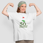 ゴルフ50番誕生日ゴルフの旗で Tシャツ