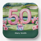 ゴルフ50番誕生日50番 ペーパープレート (正面)