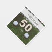 ゴルフ50thゴルファーの誕生日でボールが緑色に スタンダードランチョンナプキン (角)