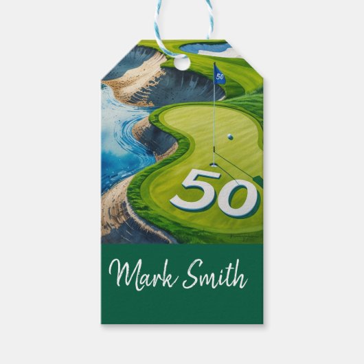 ゴルフ50th誕生日オンゴルフコース ギフトタグ (正面)