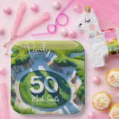 ゴルフ50th誕生日オンゴルフコース ペーパープレート (パーティー)