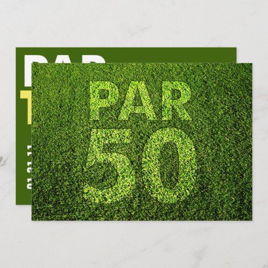 ゴルフ50th誕生日パーティー 招待状 (正面/裏面)