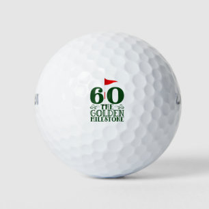 ゴルフ60歳の誕生日おめでとうゴルフフラグ付きデザイン ゴルフボール