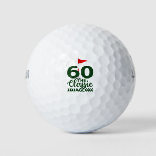 ゴルフ60歳の誕生日おめでとうゴルフフラグ付き ゴルフボール