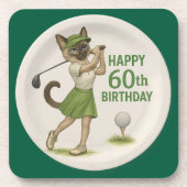 ゴルフ60番目の誕生日のためのボールとティー コースター (正面)