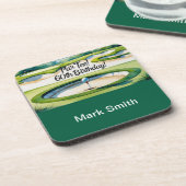 ゴルフ60番目の誕生日のためのボールとティー コースター (左側)