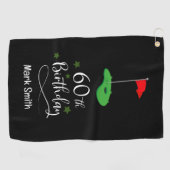 ゴルフ60番誕生日ゴルフの旗で ゴルフタオル (横)