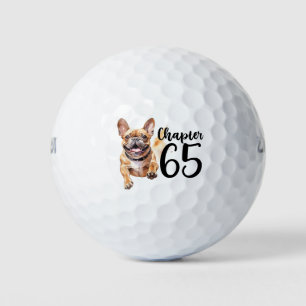 ゴルフ65誕生祝いとブルドッグフランスの ゴルフボール