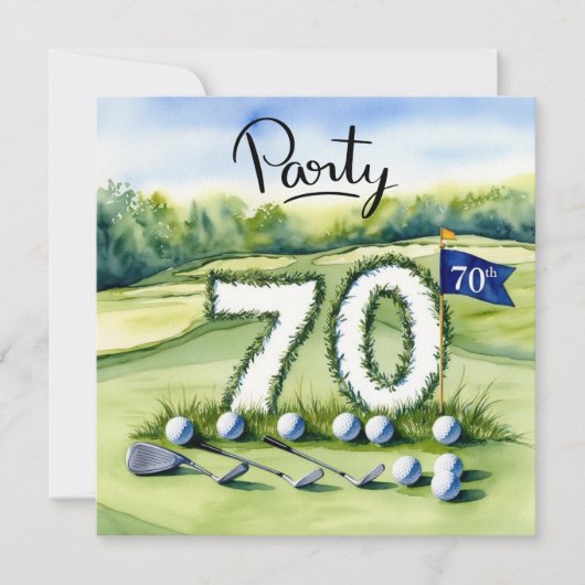 ゴルフ70歳の誕生日 招待状 (正面)