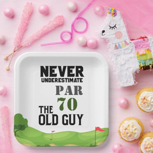 ゴルフ70番誕生日は決して推測のおじいさ ペーパープレート (パーティー)