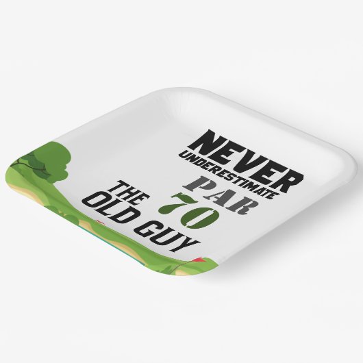 ゴルフ70番誕生日は決して推測のおじいさ ペーパープレート (傾斜あり)
