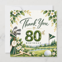 ゴルフ80歳の誕生日グリーン水彩ゴルフコース
