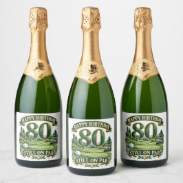 ゴルフ80歳の誕生日 スパークリングワインラベル