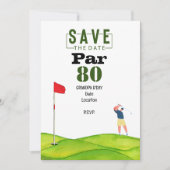 ゴルフ80番目の誕生日食べスリープゴルフリピート 招待状 (正面)