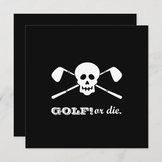 ゴルフ80誕生日-スウィング！ 招待状 (正面/裏面)