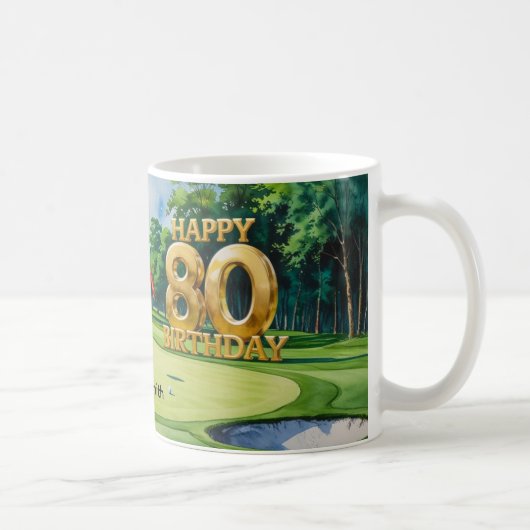 ゴルフ80th誕生日オンゴルフコース コーヒーマグカップ (右)