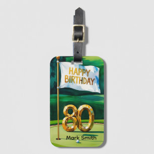 ゴルフ80th誕生日オン緑 ラゲッジタグ